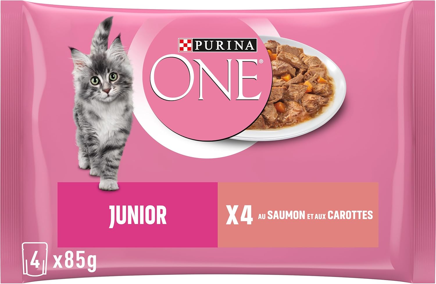 PURINA ONE Junior Lachs Kätzchen 4×85 g 🐱