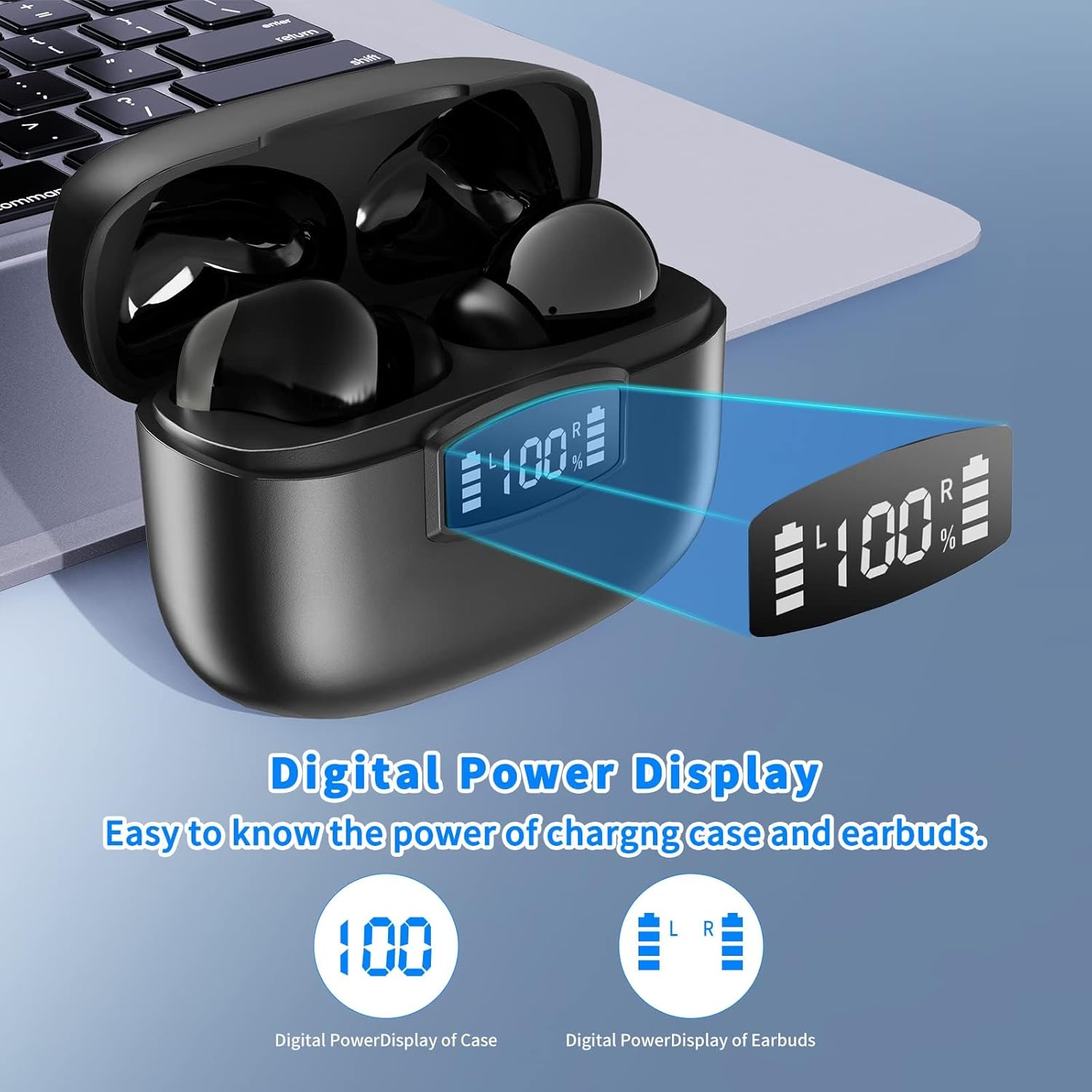 Thumbnail 5 de aaaioe Wireless Earbuds with Bluetooth 5.3, ENC Call Noise Reduction, 40H Playtime and IPX7 Sweatproof