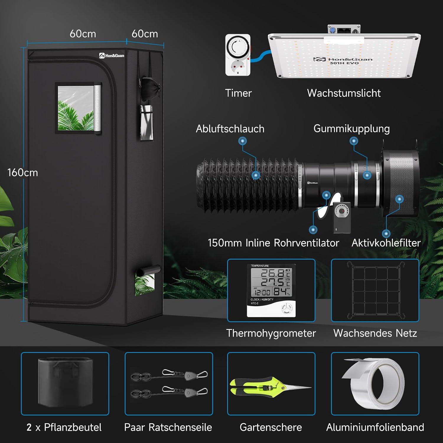Detalle 2 de Hon&Guan Growzelt Komplettset mit HG1000