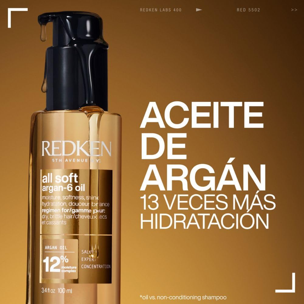 Thumbnail 6 de Redken All Soft Argan-6 Oil leave-in treatment for dry, coarse or damaged hair