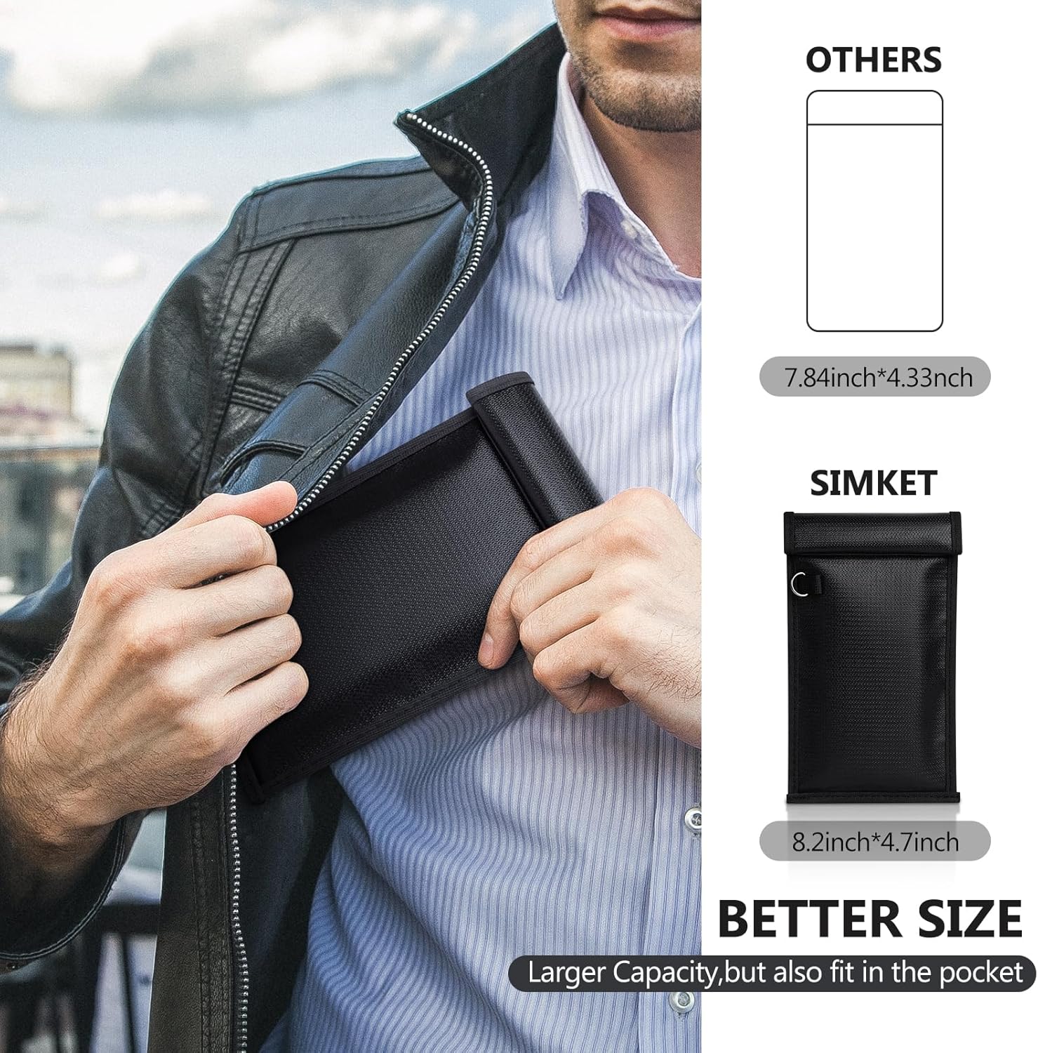 Detalle 2 de Simket Faraday Bag 2-Pack for Phones and Keys 🛡