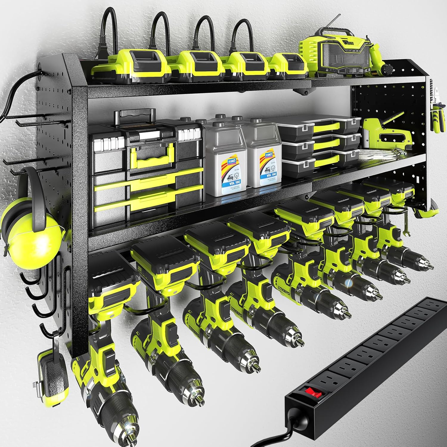 Thumbnail 6 de KAFAHOM Power Tool Organizer with Charging Station: Heavy-Duty Wall Mount for Garage