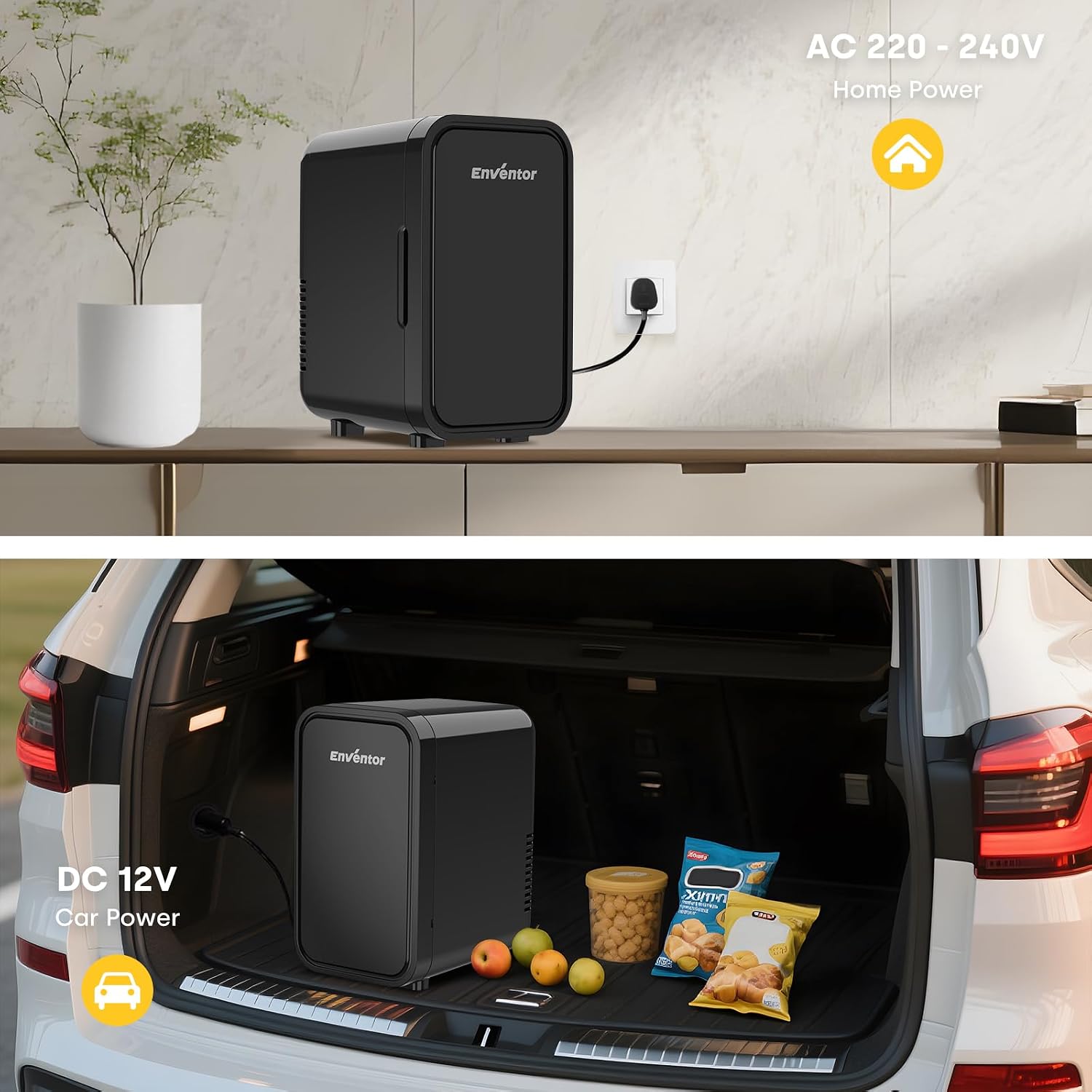 Detalle de Enventor 6 Litre Mini Fridge – Portable Cooler and Warmer (AC + 12V DC)