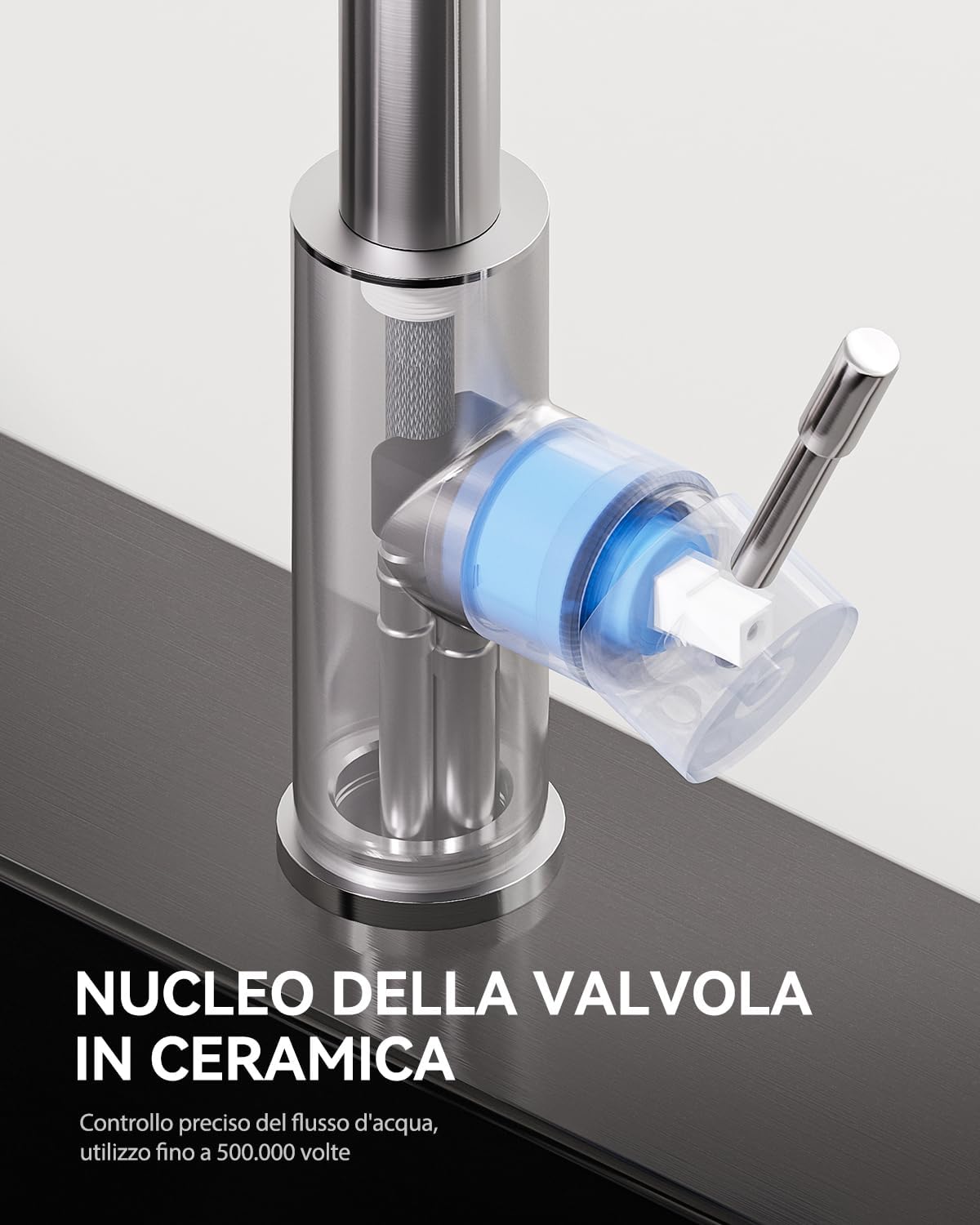 Thumbnail 4 de Sofetiy Rubinetto Lavello Cucina con doccetta estraibile e getto 2 modalità in acciaio inox 304 spazzolato