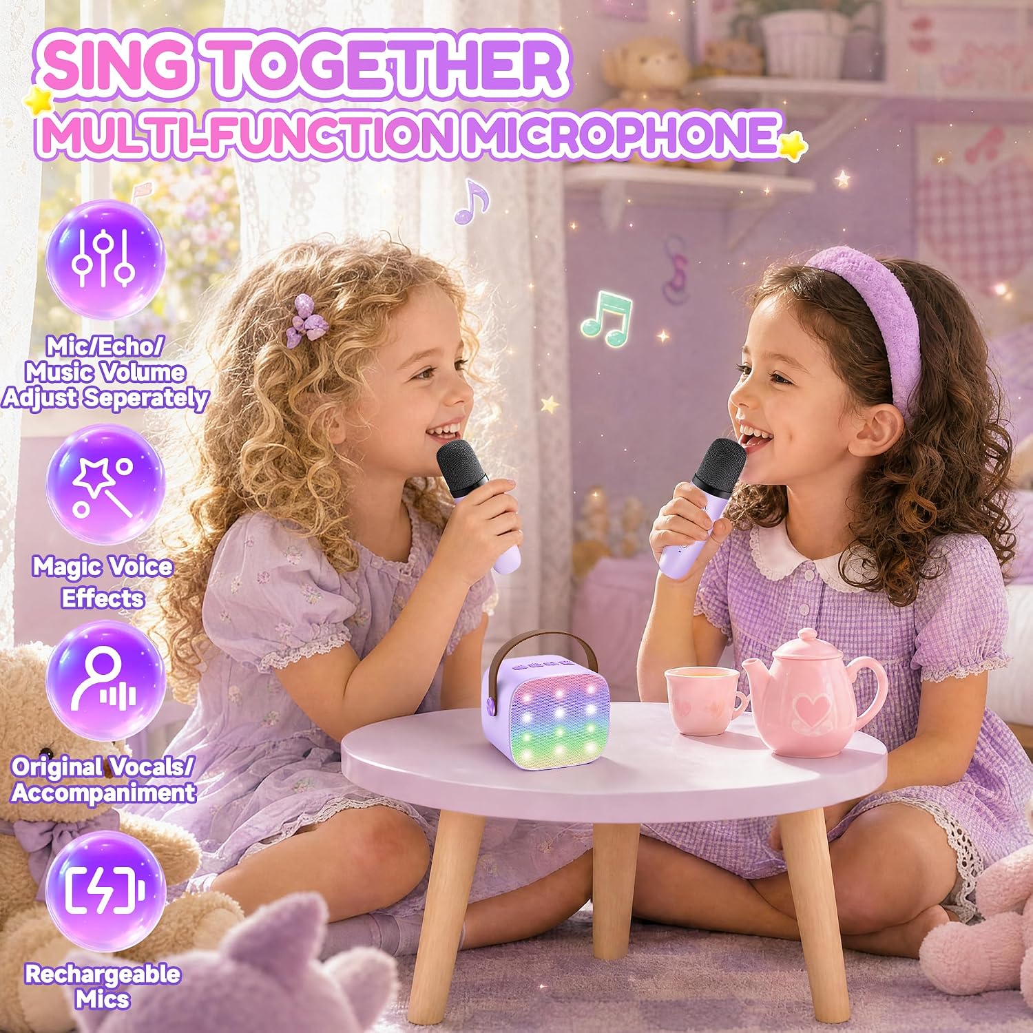 Thumbnail 6 de YLL Mini Karaoke Machine with 2 Wireless Mics 🎤