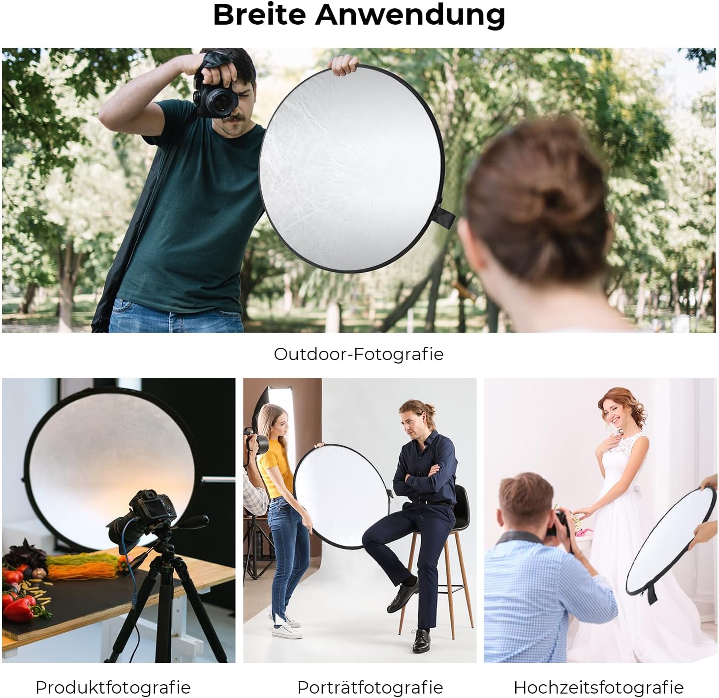 Thumbnail 6 de K&F CONCEPT Reflektor Fotografie 110 cm 5-in-1