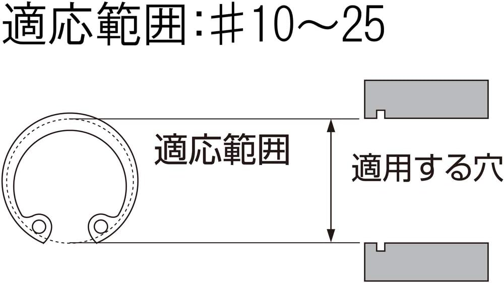 Thumbnail 1 de ENGINEER PZ-18 穴用スナップリングプライヤー C形・丸形・ベベル形対応