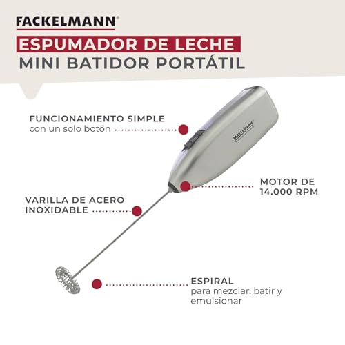 Thumbnail 1 de Fackelmann Espumador de Leche: batidor eléctrico portátil 13.500 RPM