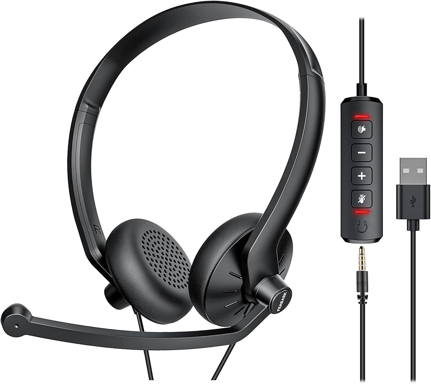 Detalle de FEABASK USB Headset with Mic