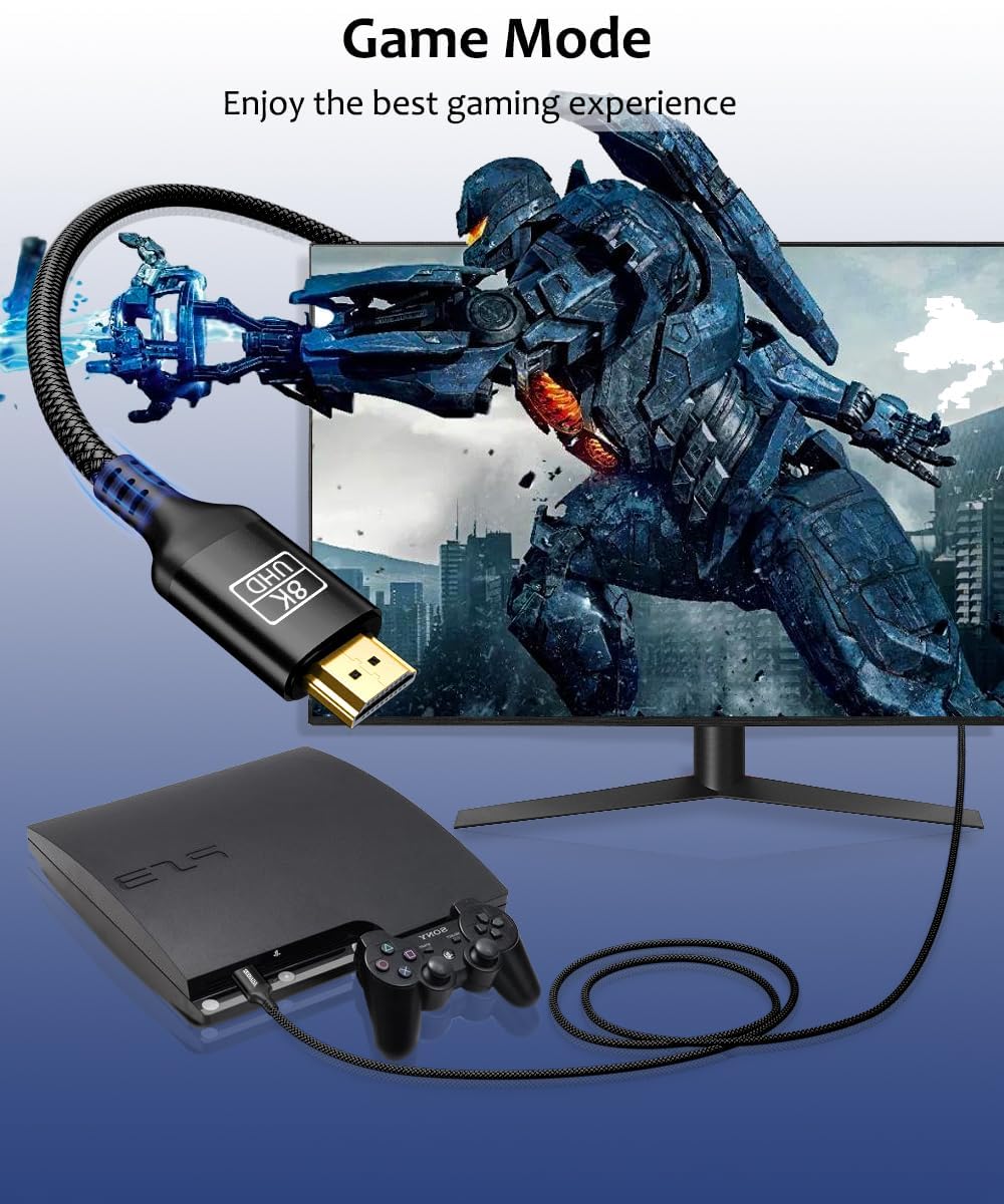 Thumbnail 3 de AkoaDa 8K HDMI Cable (HDMI 2.1, 48Gbps) – 7.5m for 8K@60Hz and 4K@120Hz (Black)