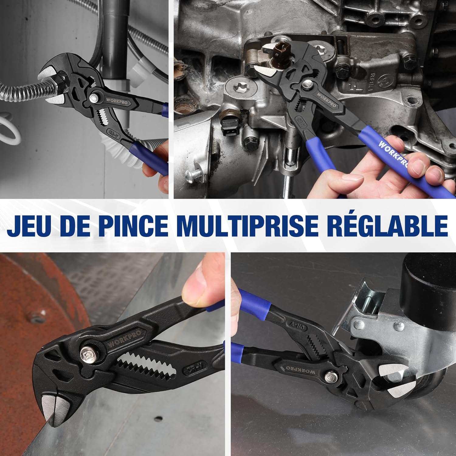 Thumbnail 5 de WORKPRO Clés à pince 180/255 mm