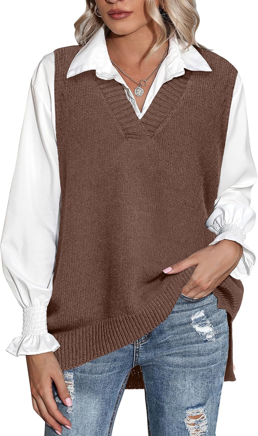 Detalle 2 de Zeagoo Sweater Vest, Oversized