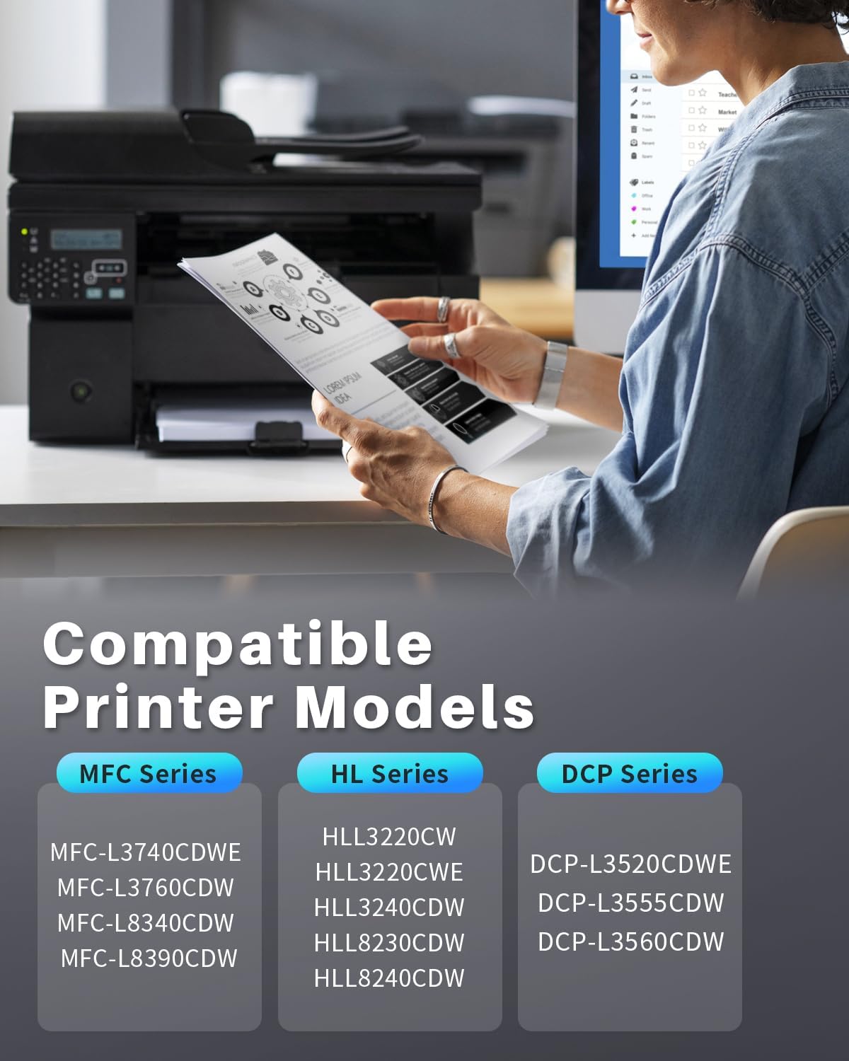 Detalle de INK4U TN248 Nero Toner – 2× Cartucce Compatibili con Brother TN-248 (XL/XL BK) con Chip Recente