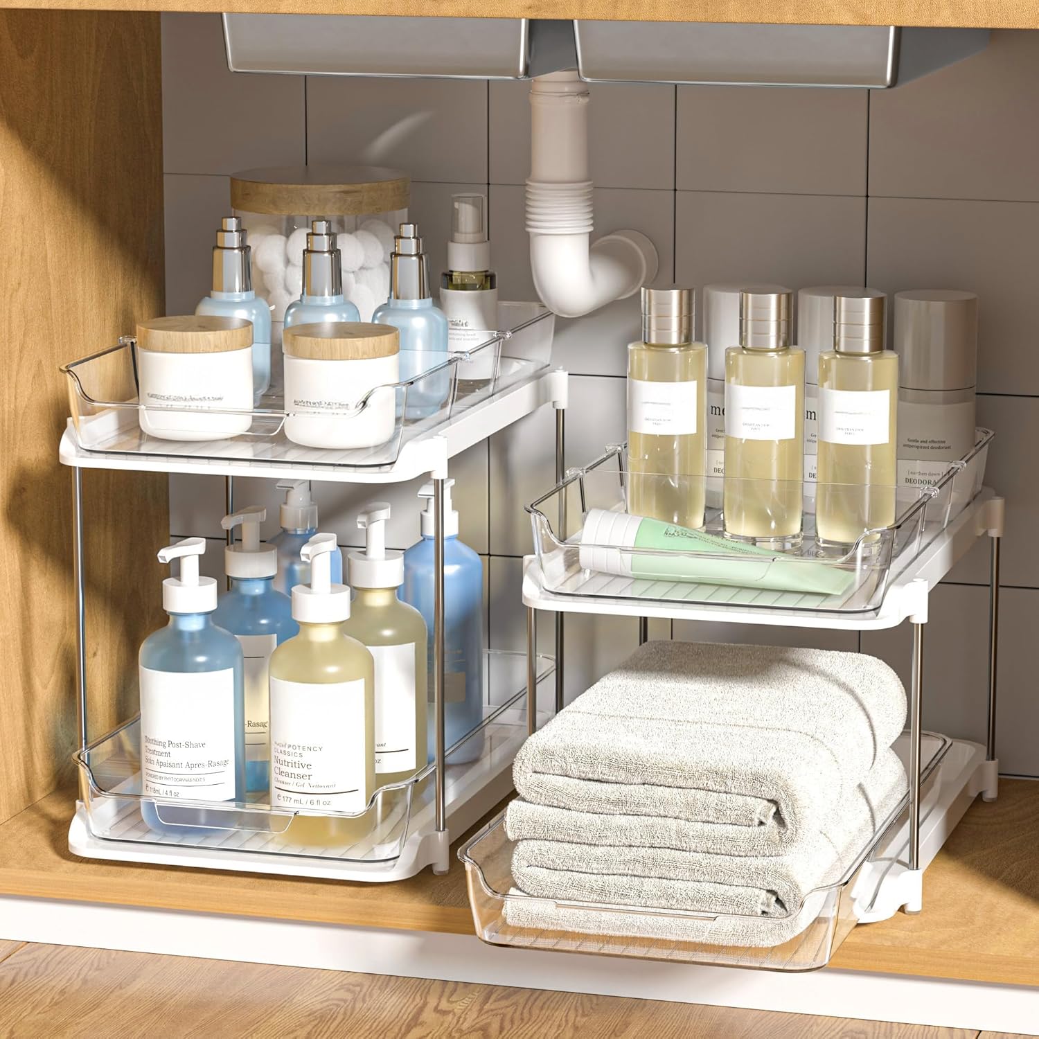 Delamu 2-Tier Under Sink Organizer 2-Pack