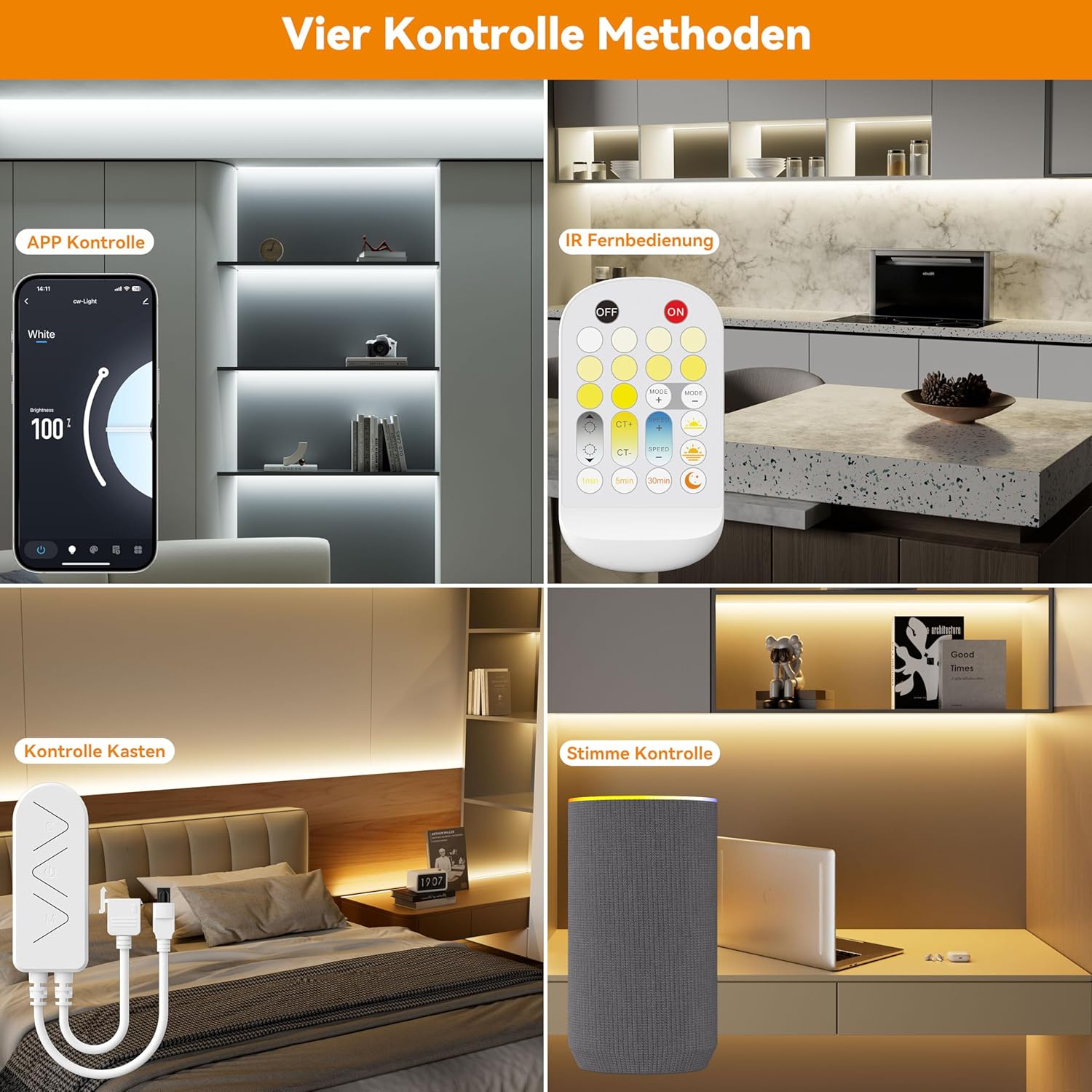 Detalle de PAUTIX COB LED Streifen CCT 5M Einstellbar Weiß 2700K–6500K | Smart WiFi, 24V, App-Steuerung