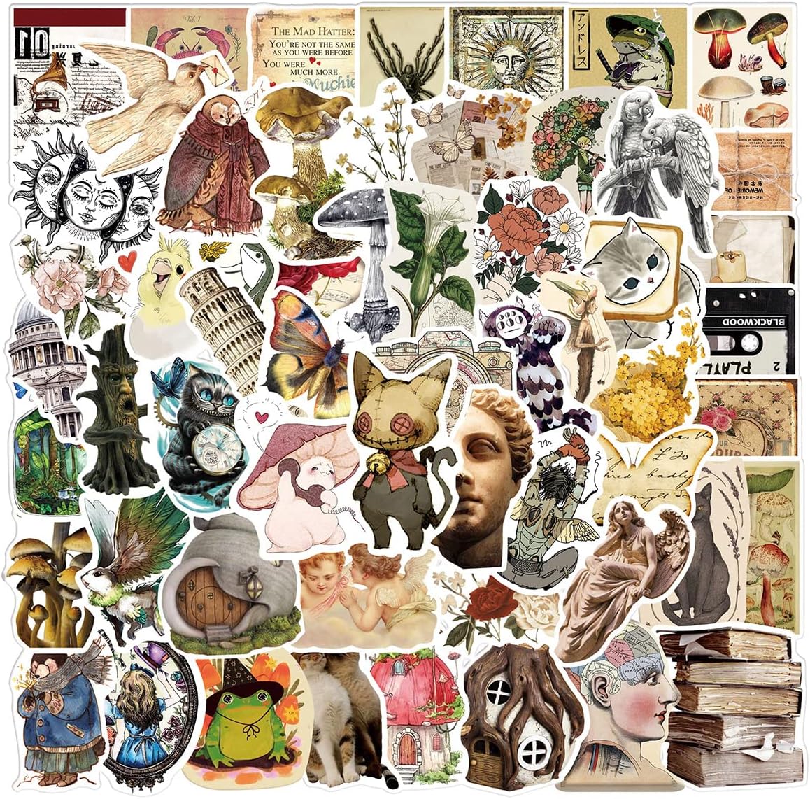 Detalle de Vintage Pattern Vinyl Stickers, 100-piece pack