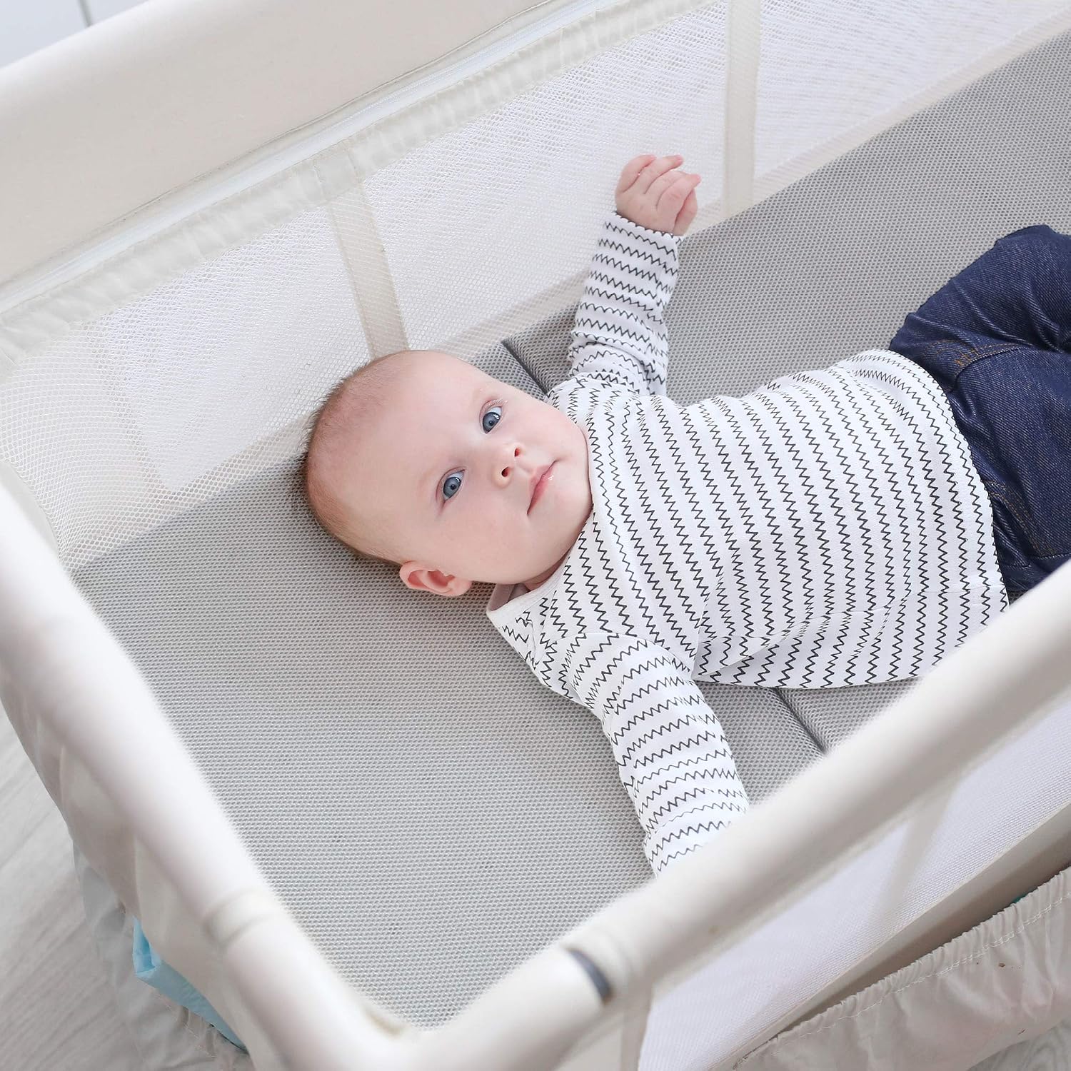 Detalle de roba 0272 reisbedmatras voor baby’s, opvouwbaar en ventilerend, 60 x 120 cm