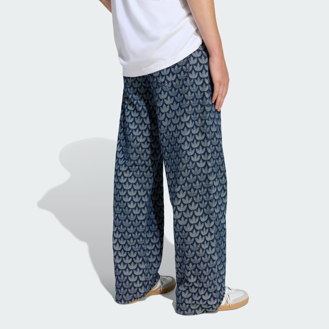 Detalle de Pantalón holgado vaquero Monogram de Adidas – color azul