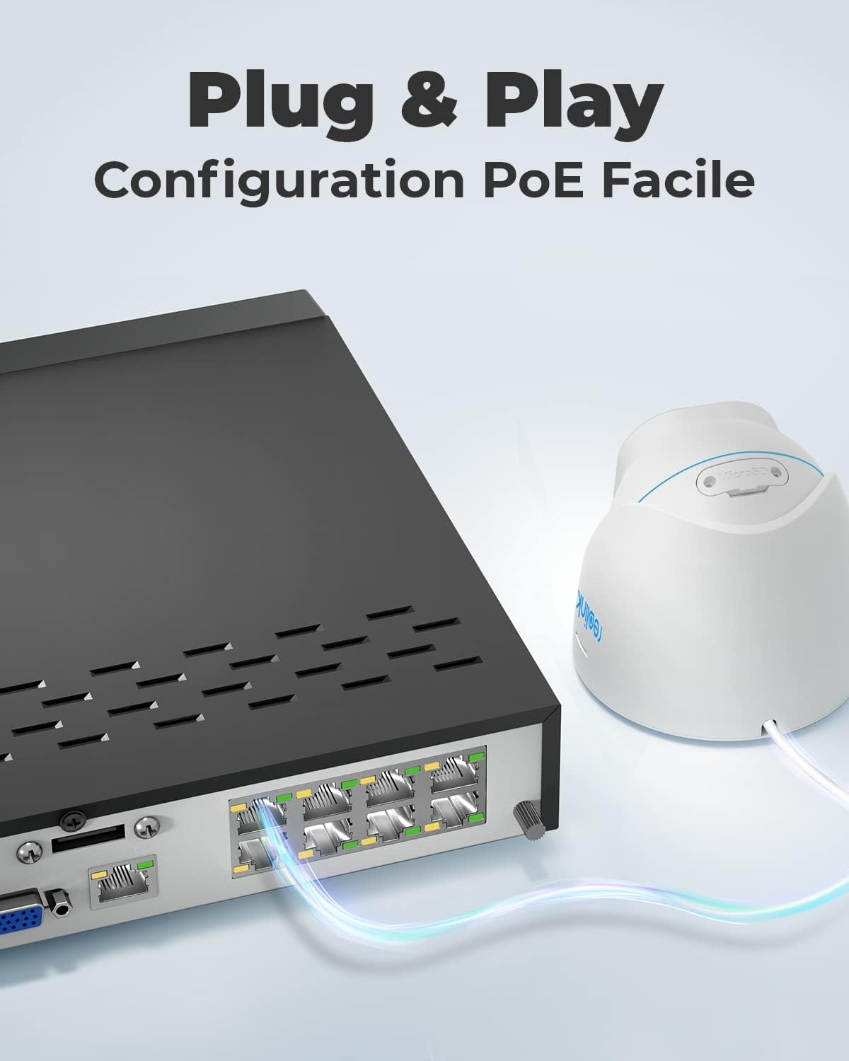 Detalle 2 de Reolink RLK8-800D4 : Kit de vidéosurveillance PoE 4K avec 8CH, NVR 2To et 4 caméras IP 8MP