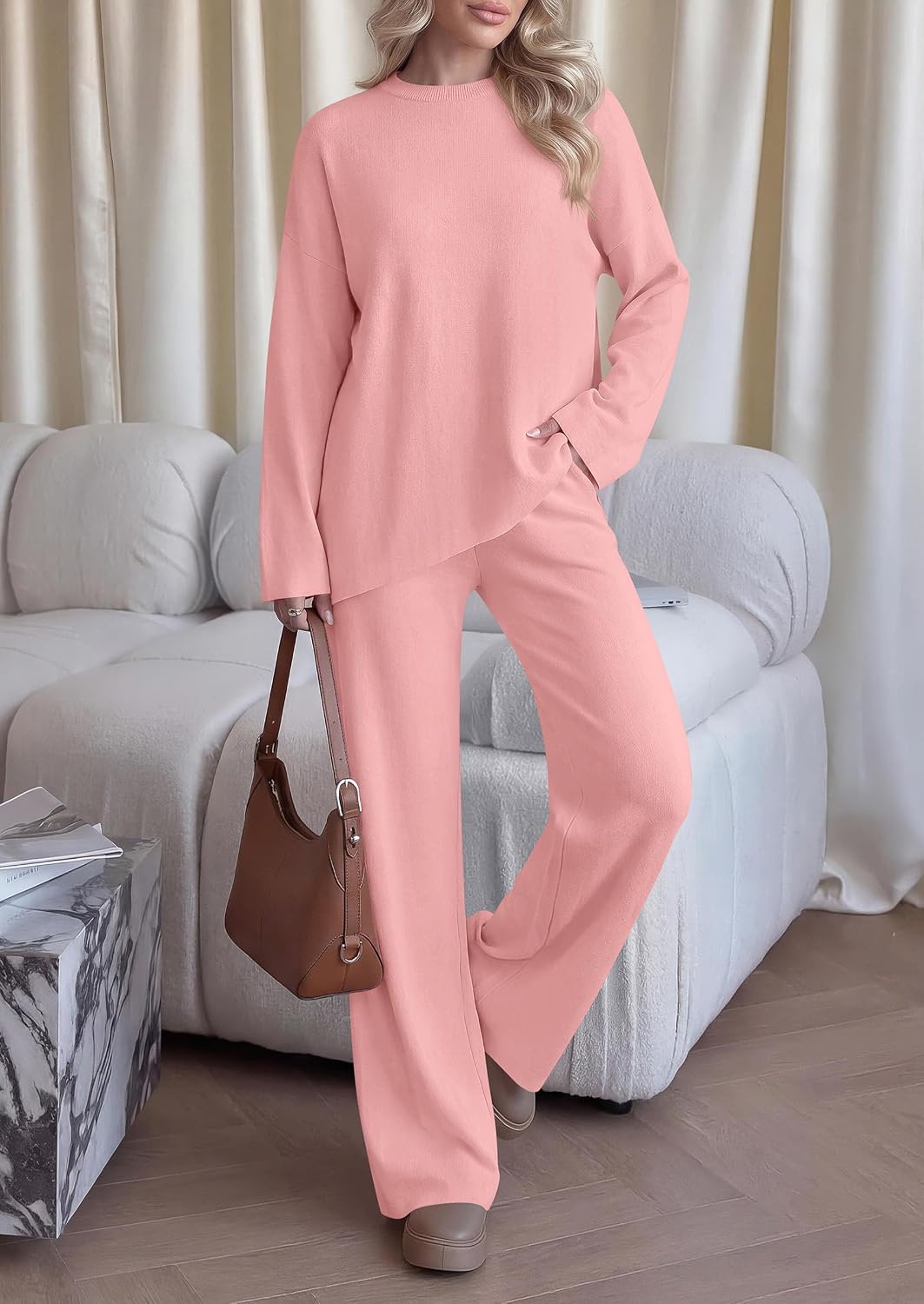 Detalle de PRETTYGARDEN Women's Sweater Set, Fine Knit