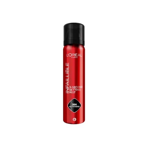 Detalle de L’Oréal Paris Spray Fijador de Maquillaje Infaillible: fijación duradera, resistente al agua y acabado satinado
