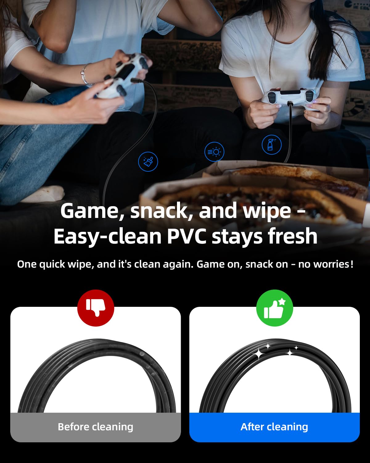 Detalle de Superer 2-Pack 3m USB-C Charging Cables for PS5/PlayStation 5 & More