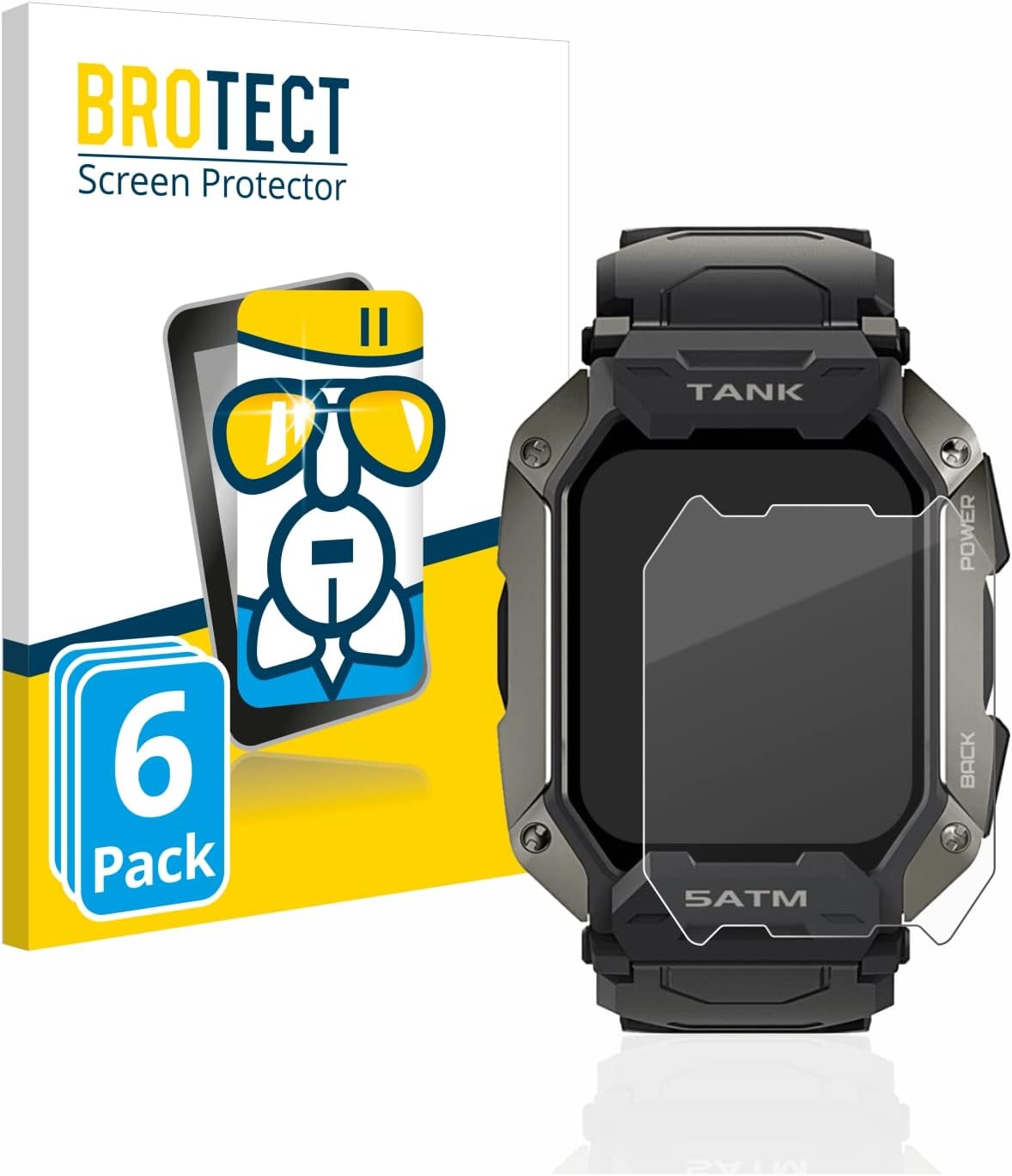 Detalle de BROTECT Pellicola Protettiva Vetro per Kospet Tank M1 – AirGlass 9H, 6 pezzi