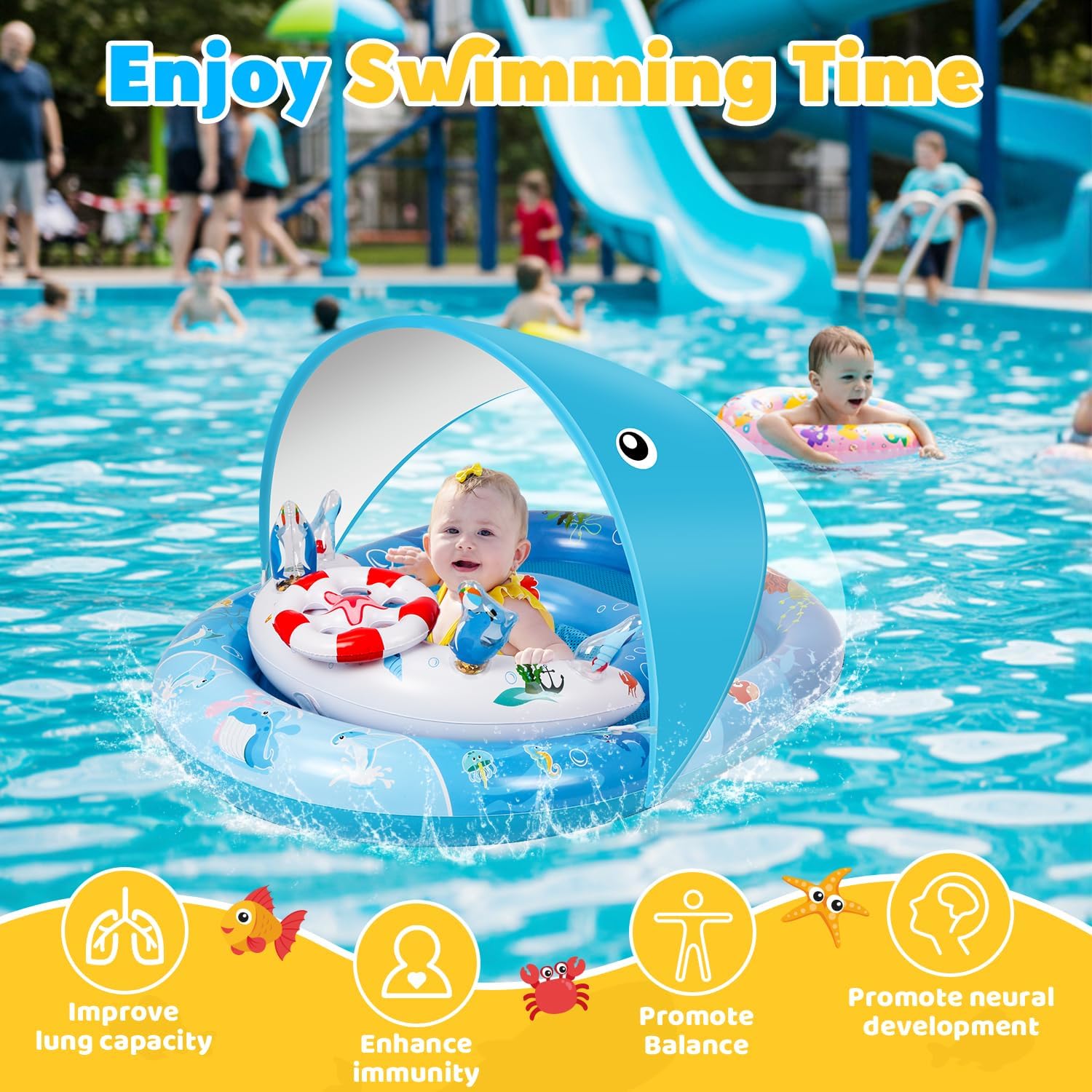 Thumbnail 5 de ACELIFE Schwimmring Baby UPF50+ für 6–36 Monate