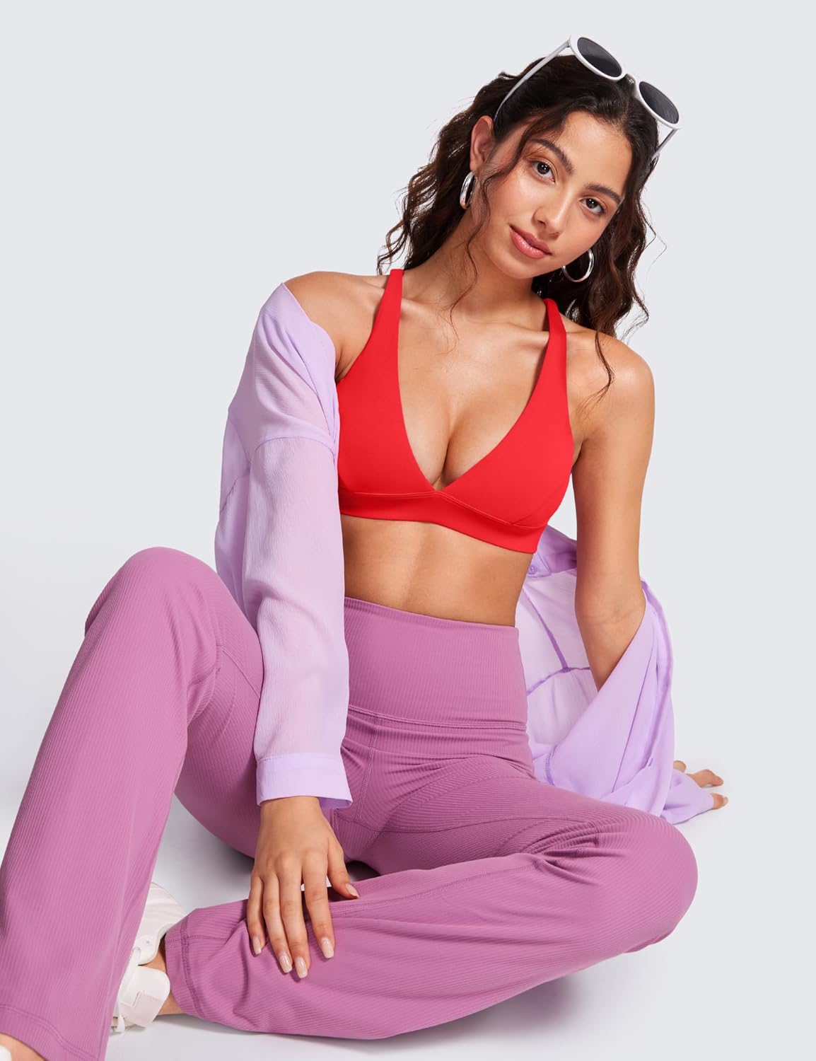 Detalle de CRZ YOGA Butterluxe Profondo Scollo a V reggiseno sport imbottito con incrocio sul retro