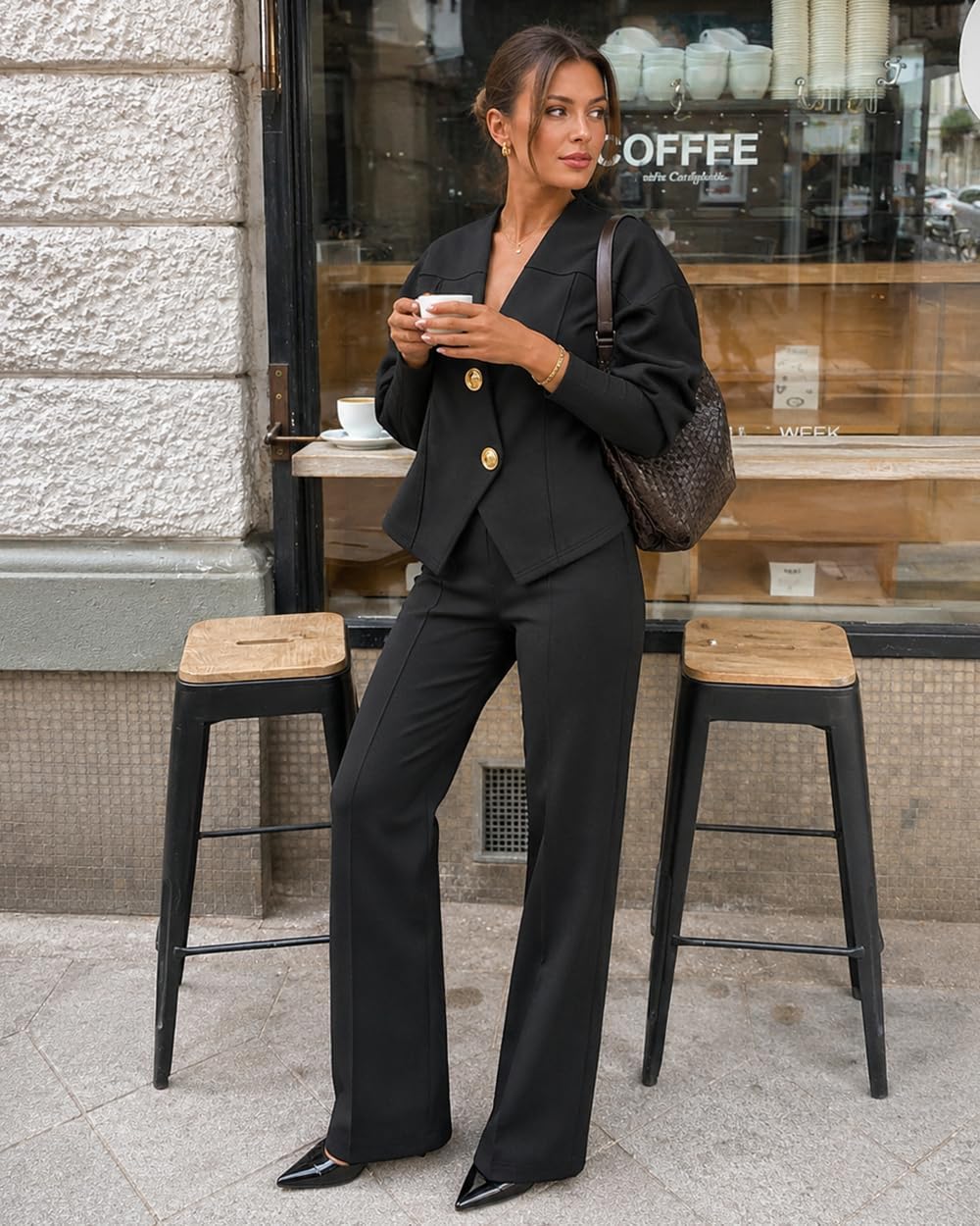 Thumbnail 3 de CHICME Women's Blazer and Pants Set, Viscose Blend