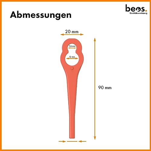 Detalle de BEOS 100x Trimmermesser – universell kompatibel für Einhell, Bosch, CMI, Lux Freischneider