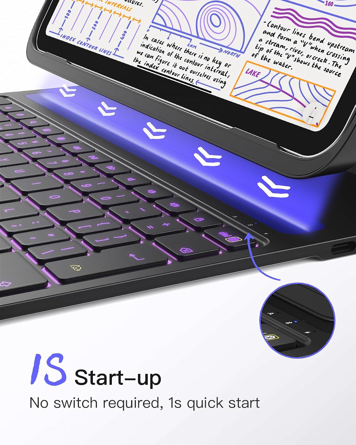Detalle 2 de Inateck Ultralight Keyboard Case (BK2007) for iPad 10th Gen 2022 and selected iPad Air/Pro models