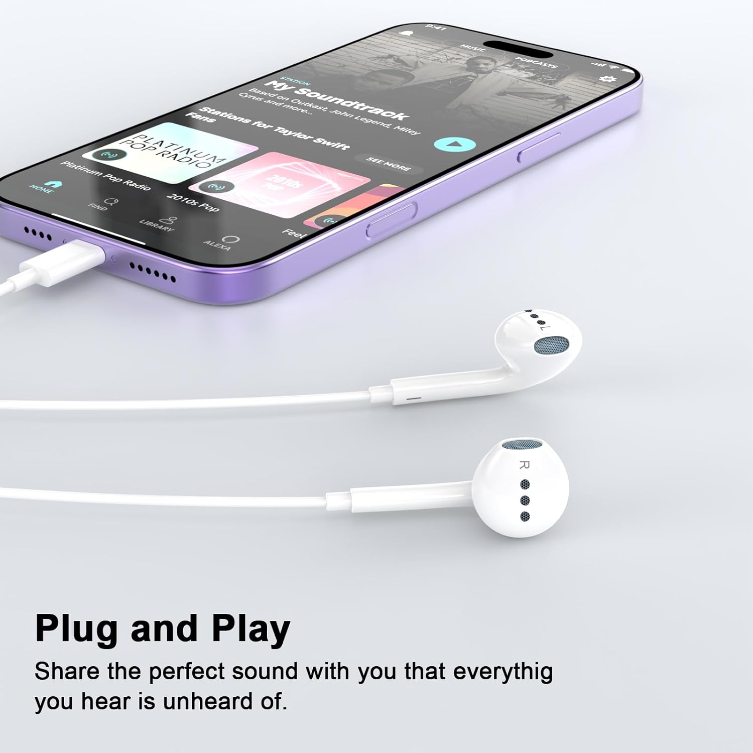 Detalle 2 de FUHAYA Lightning In-Ear Kopfhörer (2er-Pack) — kabelgebundene, Plug & Play Lösung für iPhone