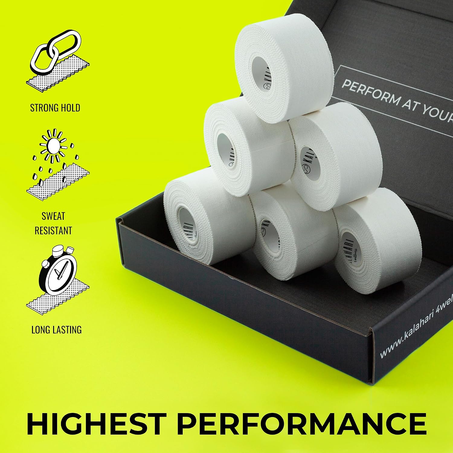 Thumbnail 2 de KALAHARI sporttape, 6 rollen van 3,8 cm x 13,7 m, niet-elastisch katoen