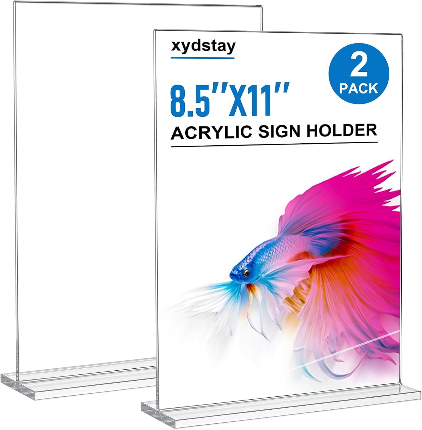 Detalle de xydstay T-Shape Double-Sided Sign Holders, 8.5 x 11-Inch, 2-Pack