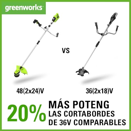 Detalle de Greenworks GD24X2TX Recortadora 24V, 40 cm