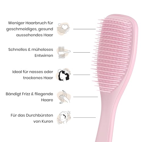 Detalle de Tangle Teezer Ultimate Detangler Haarbürste – Zweistufige Borsten für Nasses & Trockenes Haar, Millennial Rosa