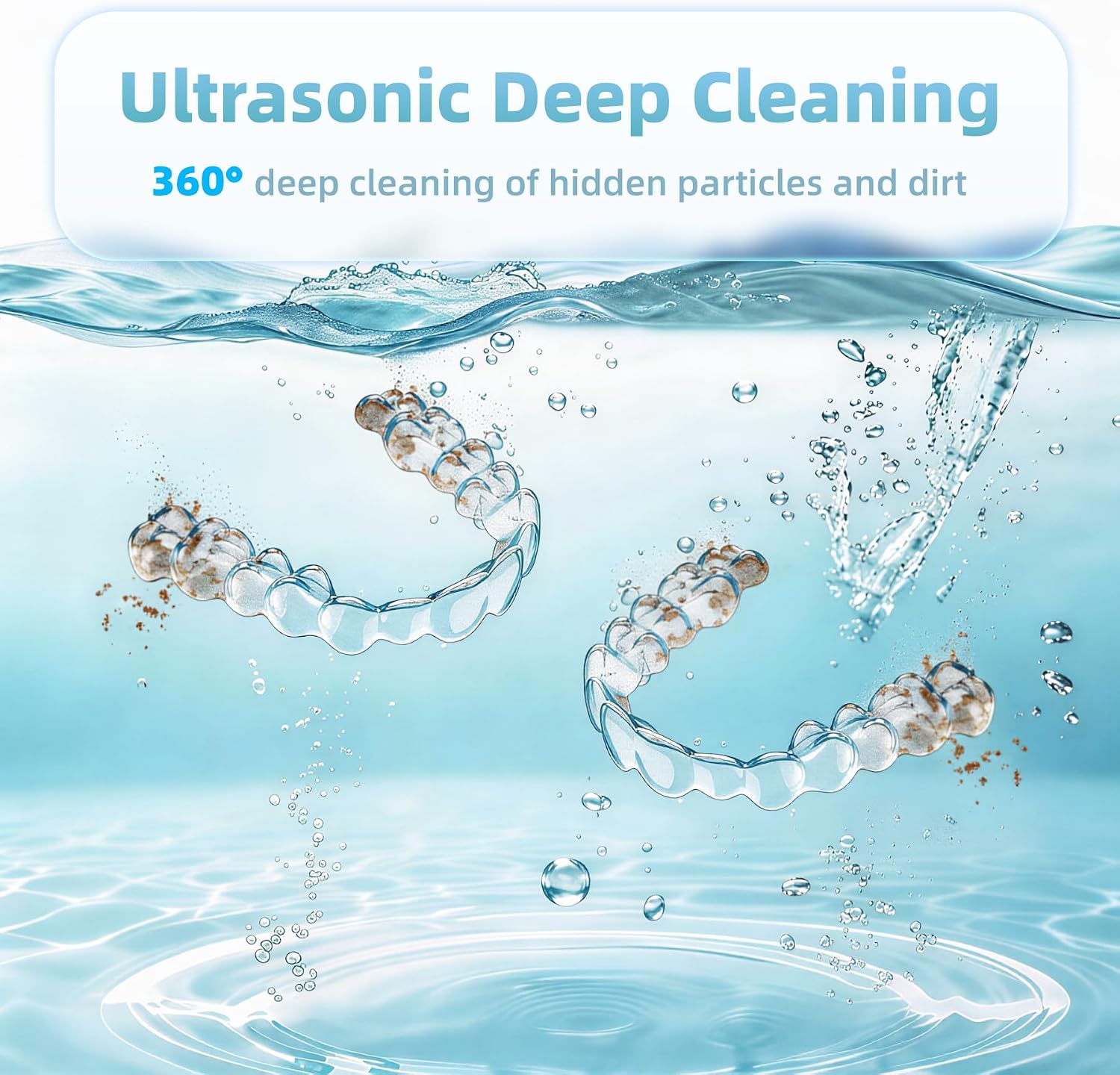 Detalle 2 de Rasfalo Ultraschallreinigungsgerät 48000Hz UV Ultraschallreiniger – 200 ml für Zahnersatz, Retainer, Zahnschiene, Aligner, Mundschutz und Schmuck