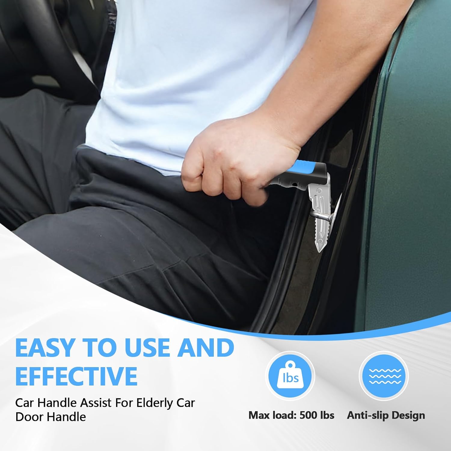 Detalle de Kaiedos Car Door Assist Handle, 500 lb Capacity