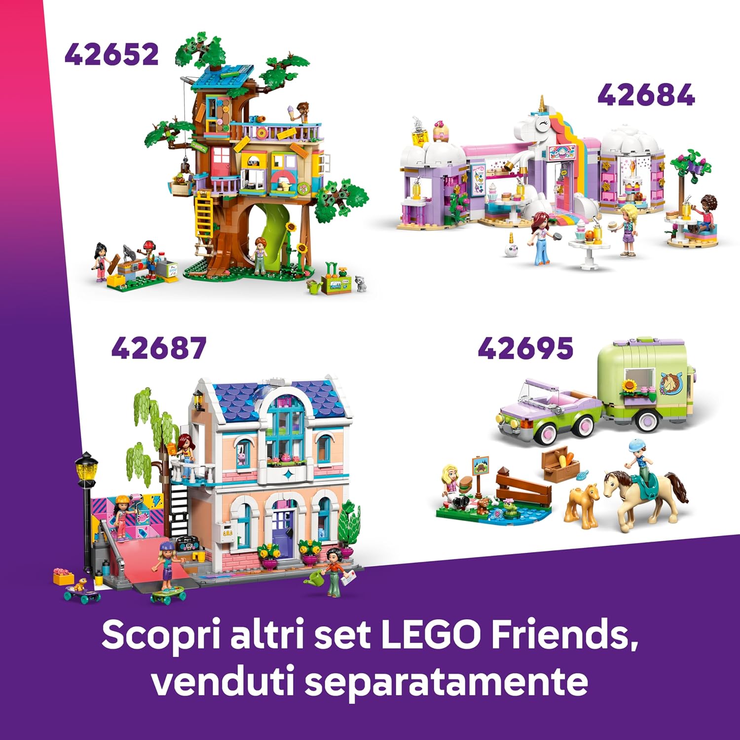 Thumbnail 6 de LEGO Friends Scuderia e Accademia di Equitazione 42688 – Set didattico con cavalli, animali e mini bamboline
