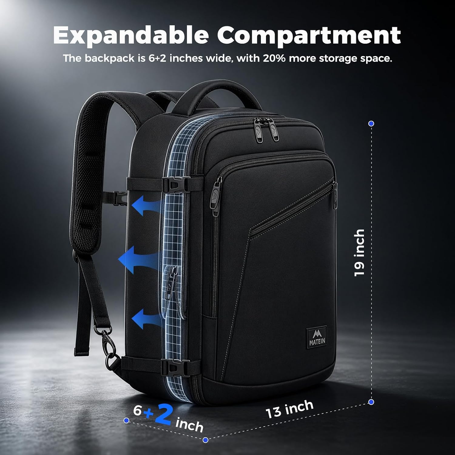 Thumbnail 4 de MATEIN Carry on Backpack: Extra Large Expandable Travel Companion