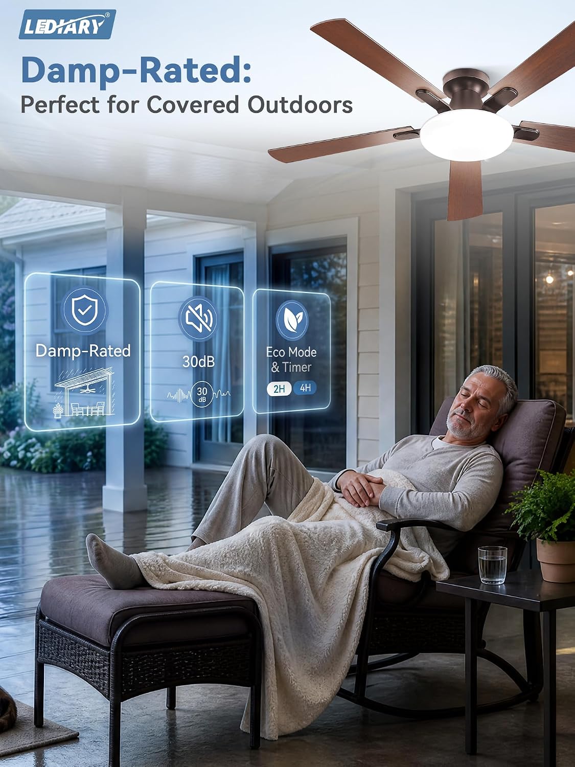 Thumbnail 6 de Ceiling Fan with Lights, 52-Inch