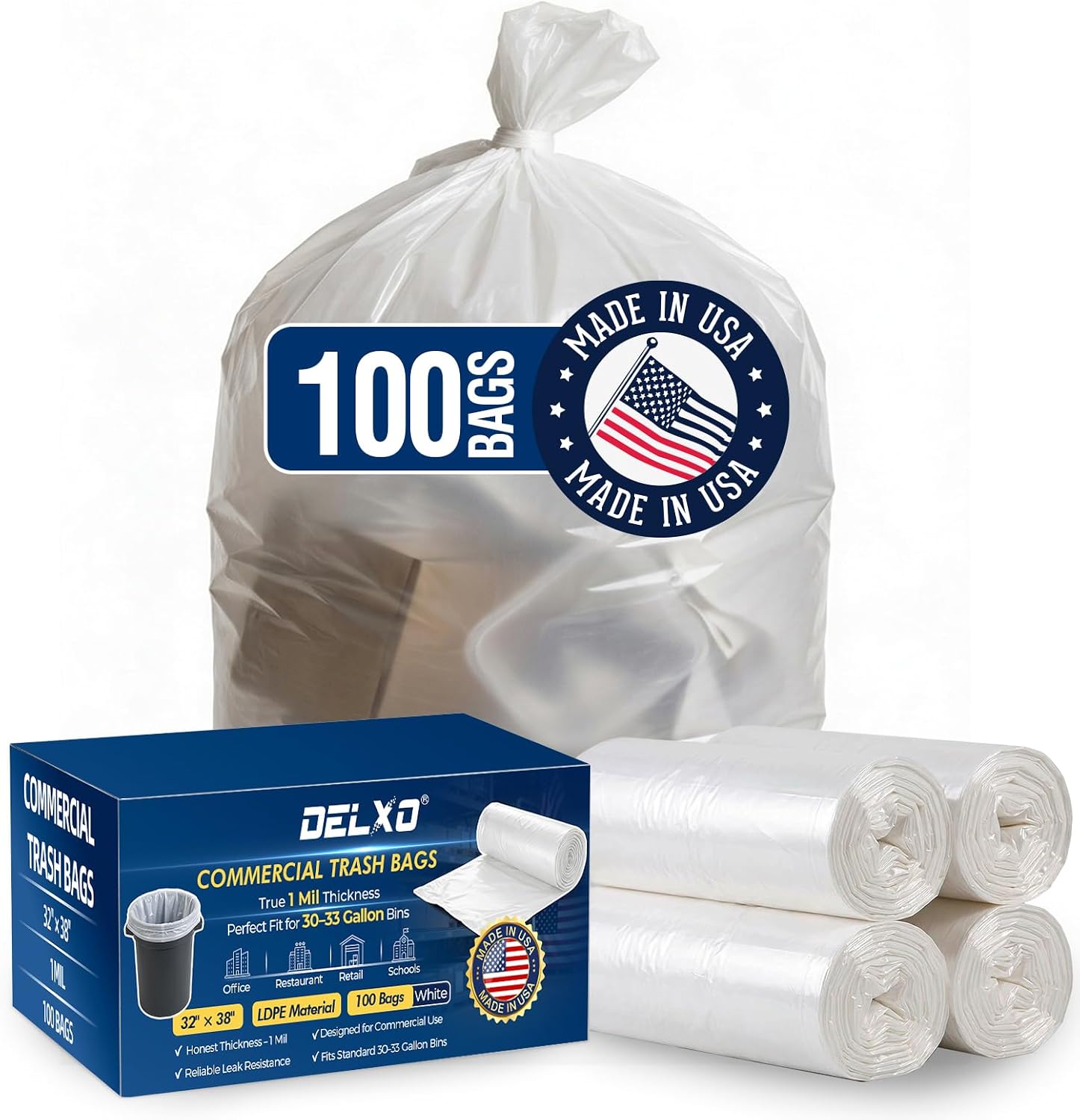 Detalle de Delxo Trash Bags, 1 Mil