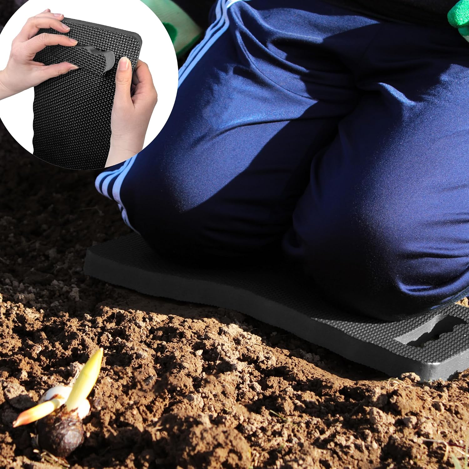 Detalle de com-four® 4X Cuscini per Ginocchia per Il Giardino – Tappetino Protettivo EVA per GIardinaggio, Lavori Domestici e Tempo Libero