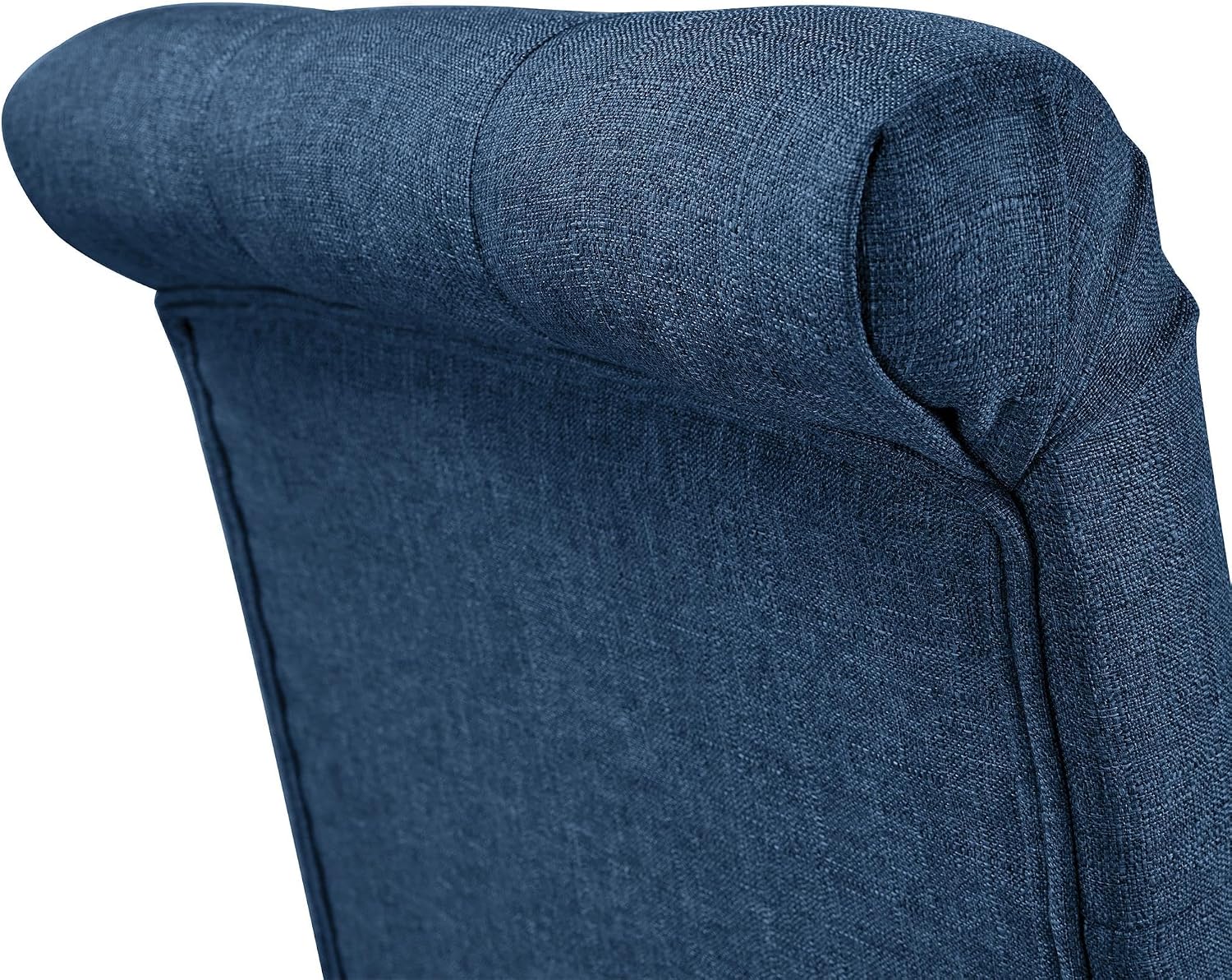 Detalle de Yaheetech Set 4 Sedie Imbottite Blu con Schienale Alto, Gambe in Legno – Eleganza e Comfort per Sala da Pranzo
