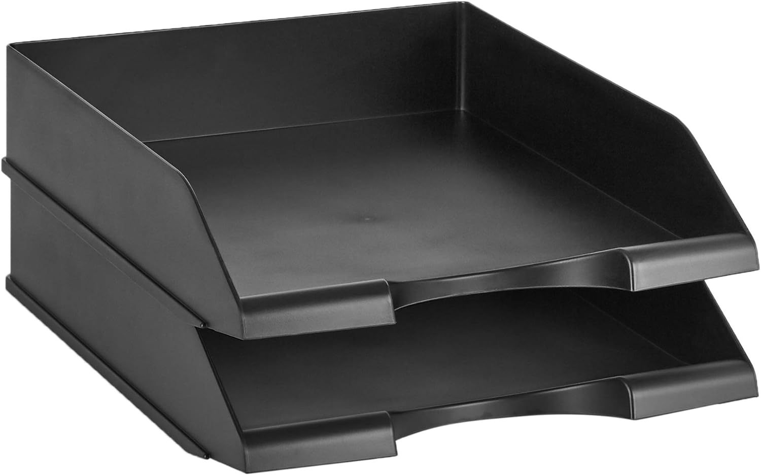 Amazon Basics Ripiano portacorrispondenza rettangolare da scrivania (confezione da 2), A4, nero