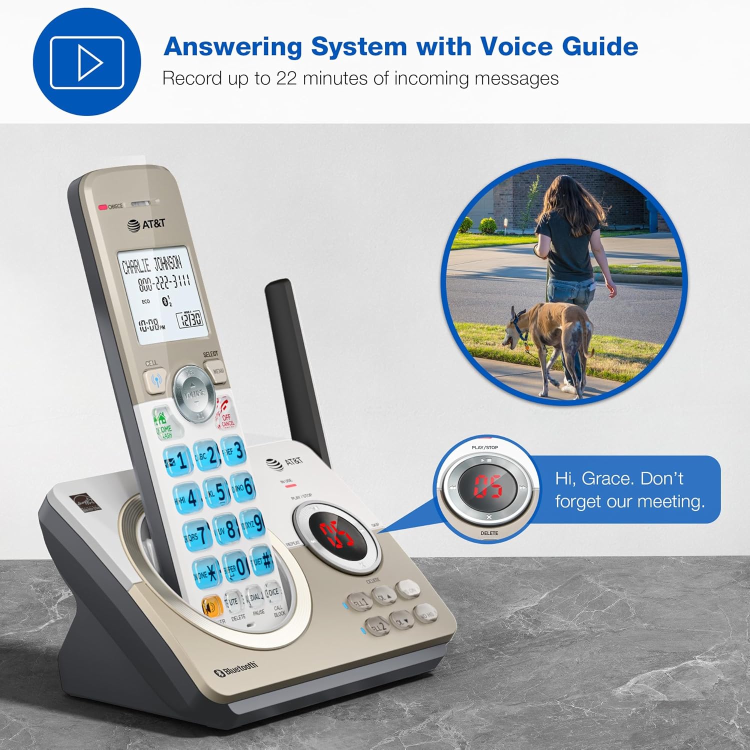 Detalle 2 de AT&T DL72319 DECT 6.0 3-Handset Cordless Phone 📞