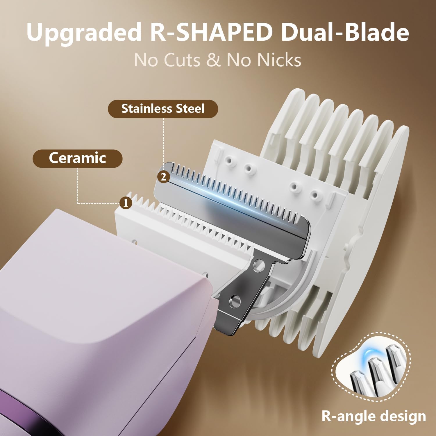 Thumbnail 6 de Hair Removal Epilators Bikini Trimmer for Women, 2-in-1 Painless Waterproof Electric Foil Shaver with Type-C Charging