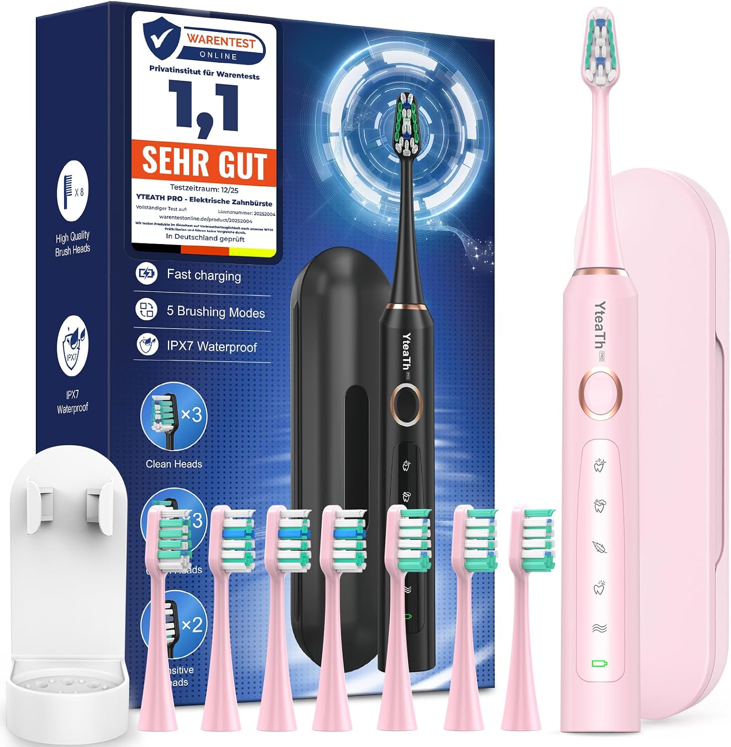 Detalle de Brosse à dents sonique 50 000 CPM pour adultes et enfants
