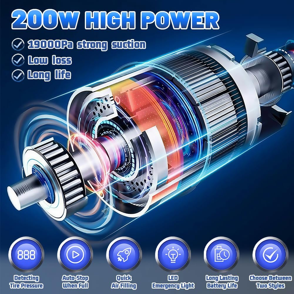 Thumbnail 3 de Flintronic gonfleur sans fil 150 PSI avec écran numérique, 4 buses et LED